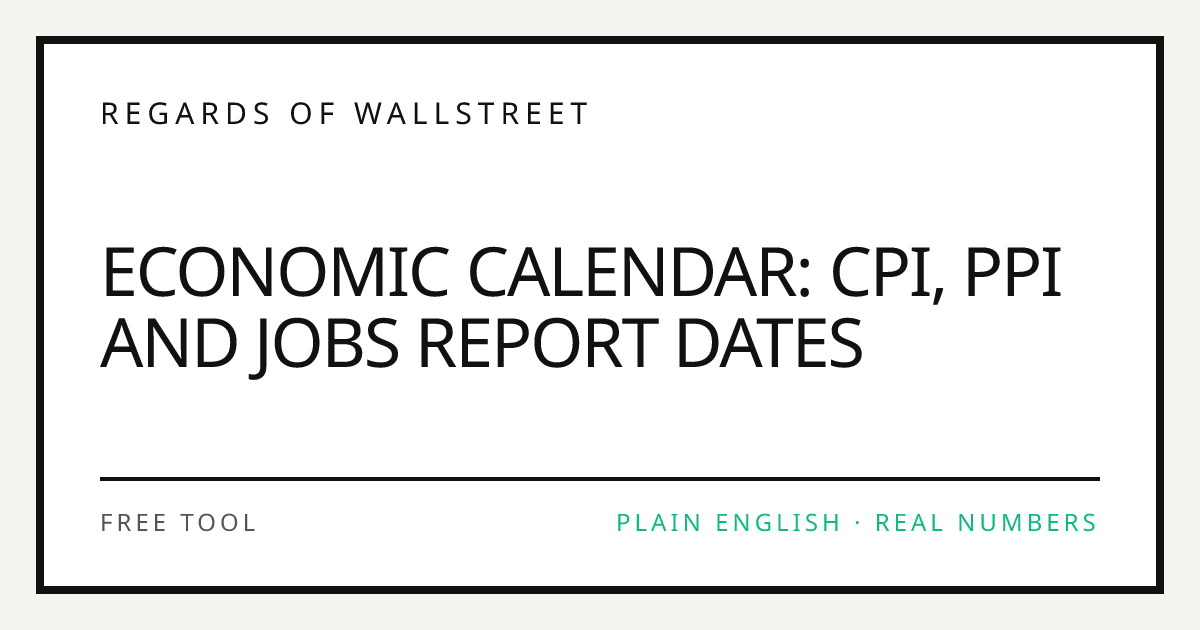 Economic Calendar: CPI, PPI & Jobs Report Dates, History and Market ...